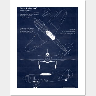 URSS Lavochkin La5 Blueprint Posters and Art